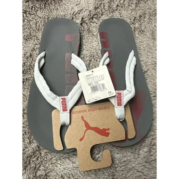 PUMA White Flip-Flops Beach Sandals Mens - Picture 9 of 15